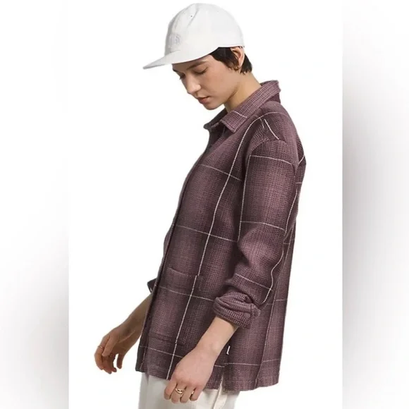 North Face Women's Valley Twill Utility Shacket size M Fawn Grey Color Way - Picture 3 of 9